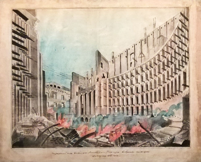 П.Румянцев. Пожар Большого театра 1853 года